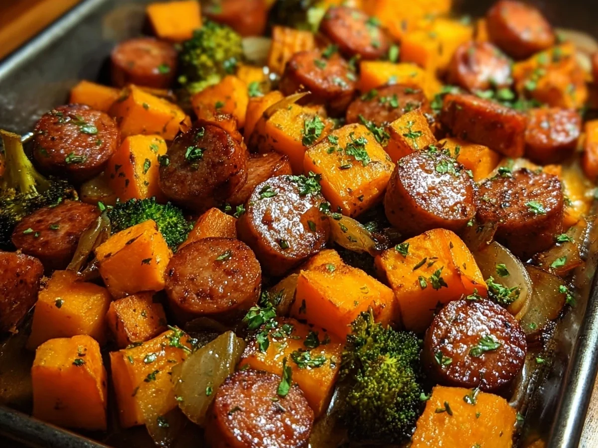 30-Minute Sausage & Sweet Potatoes with Honey Garlic Sauce - Image 1