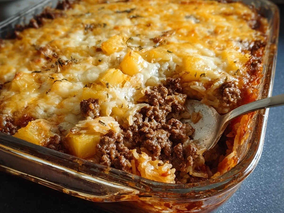 Baked Sauerkraut Casserole with Beef & Pineapple - Image 2