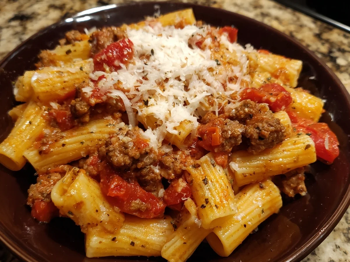 Creamy Beef Sausage Rigatoni: Easy Weeknight Dinner - Image 1
