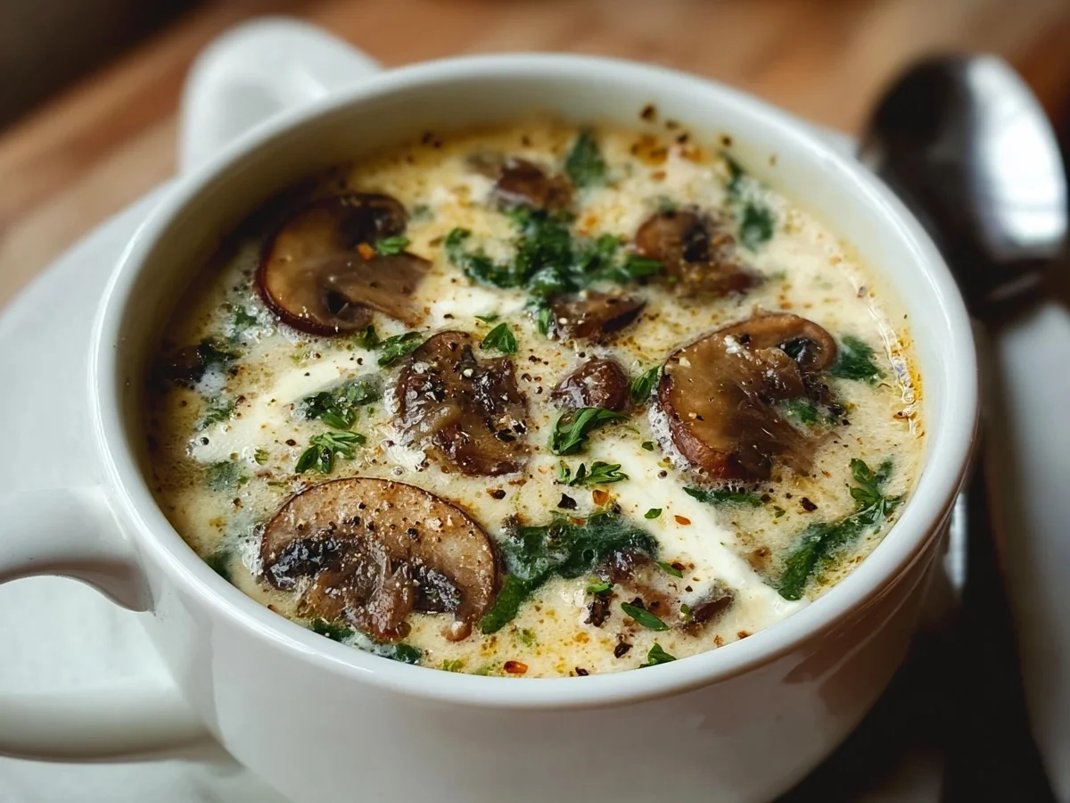 Creamy Cottage Cheese Mushroom Soup High Protein - Image 1