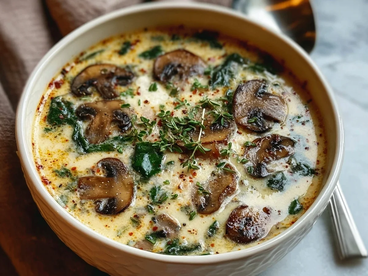 Creamy Cottage Cheese Mushroom Soup High Protein - Image 2