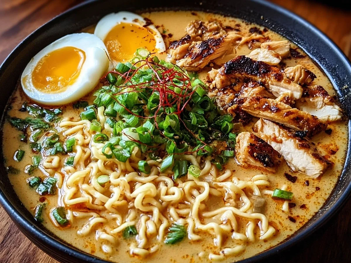 Creamy Garlic Chicken Ramen: Quick & Flavorful - Image 2