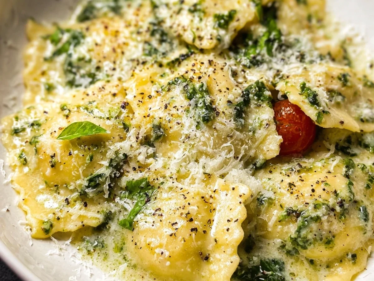 Creamy Pesto Ravioli: Quick & Delicious Dinner - Image 1