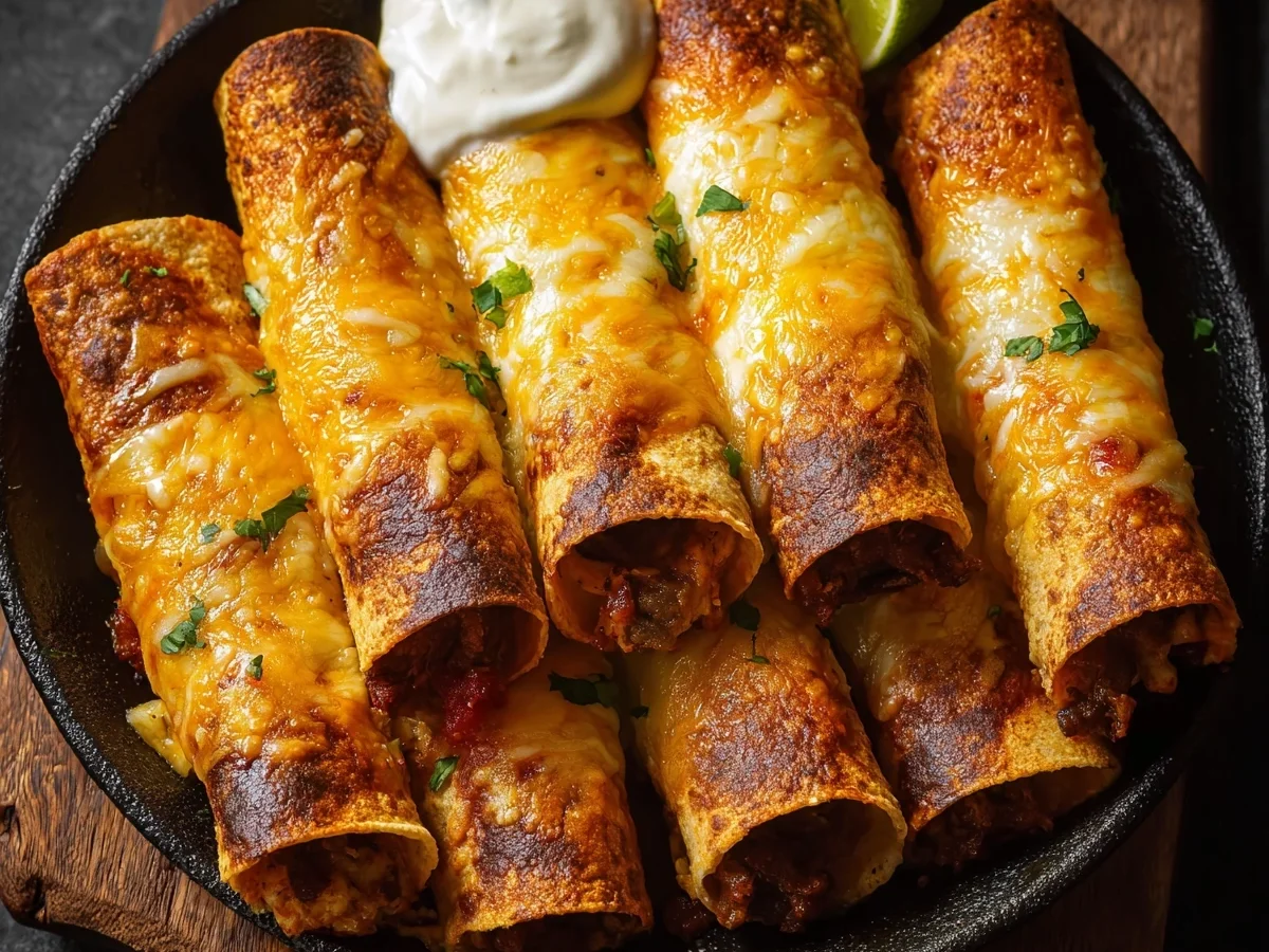 Crispy Baked Cheese & Pepper Taquitos with Crema - Image 2