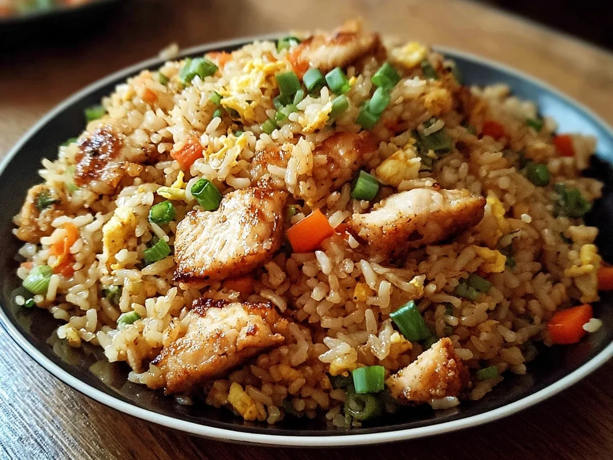 Crispy Garlic Chicken Fried Rice: High Protein Meal - Image 1