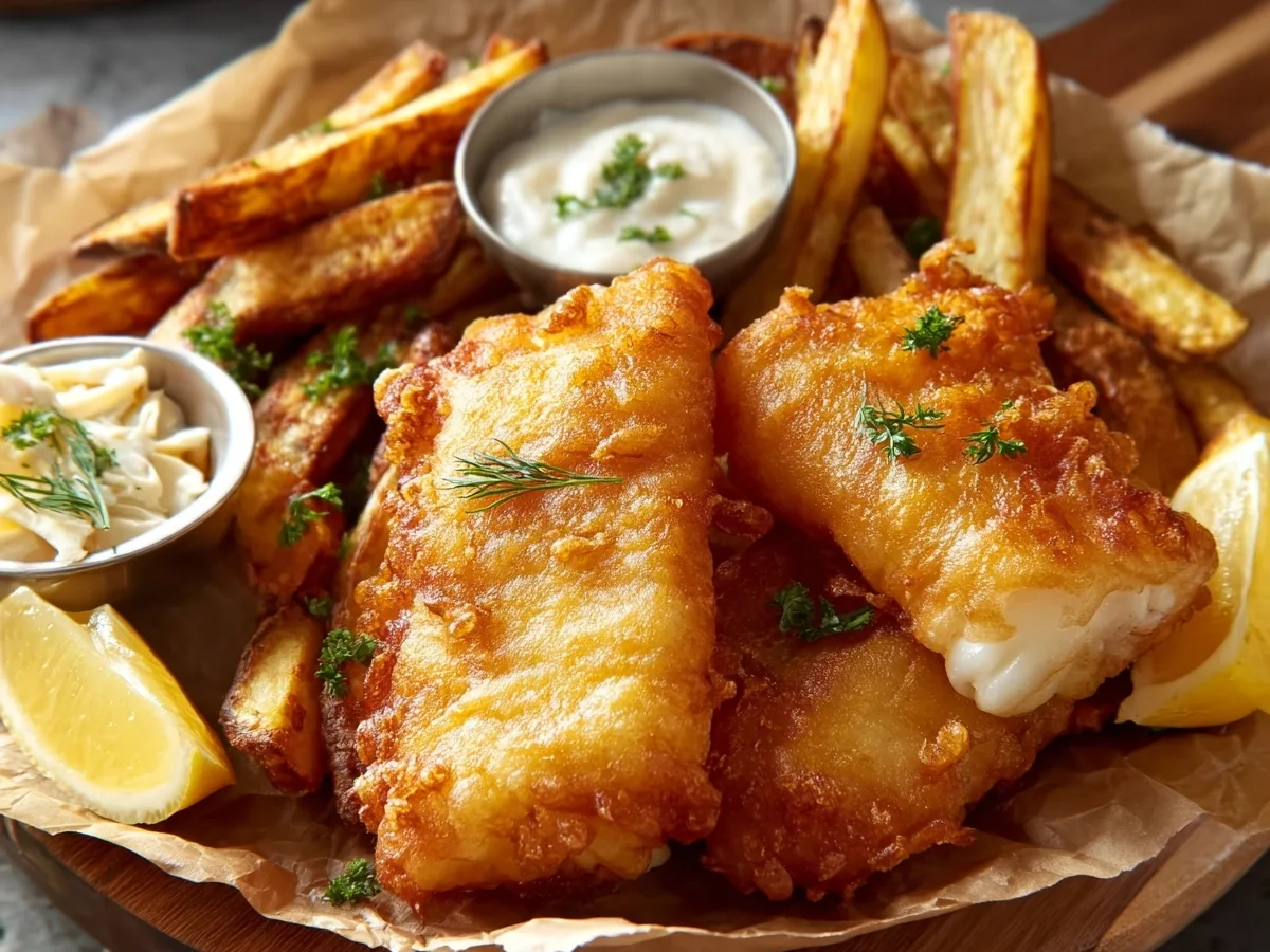 Crispy Non-alcoholic Beer Battered Fish & Chips - Image 2