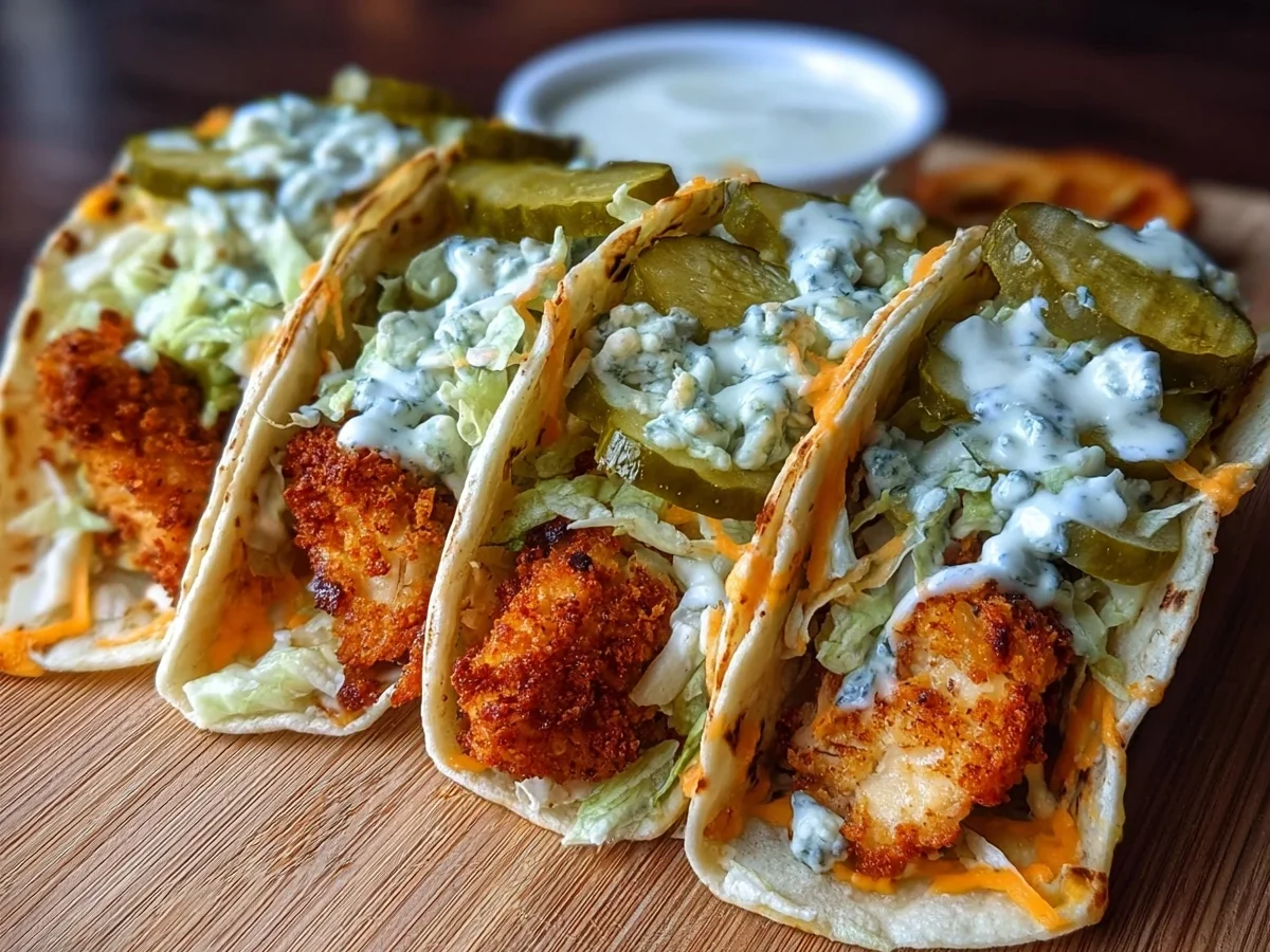 Dill Pickle Ranch Smash Chicken Tacos with Crispy Cheese - Image 1