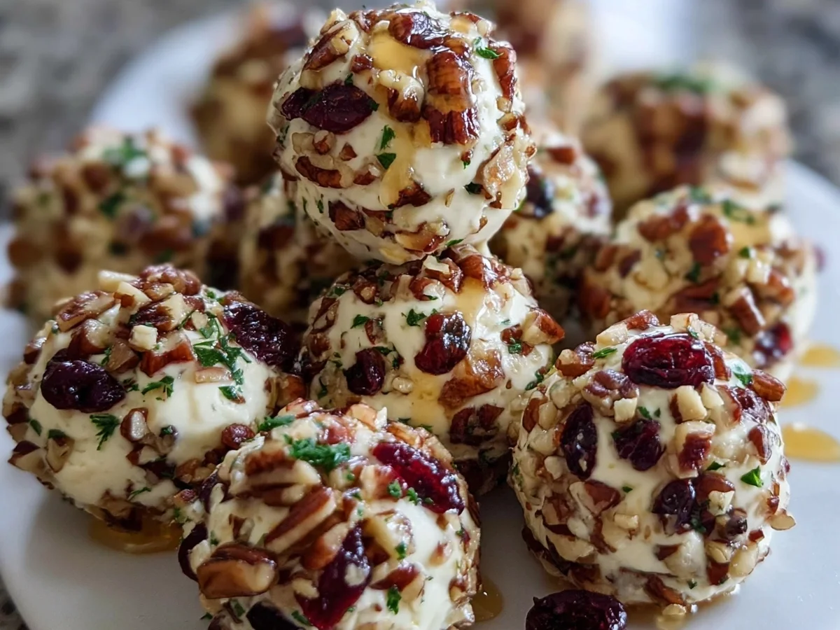 Easy Festive Cranberry Pecan Cheese Truffles - Image 1