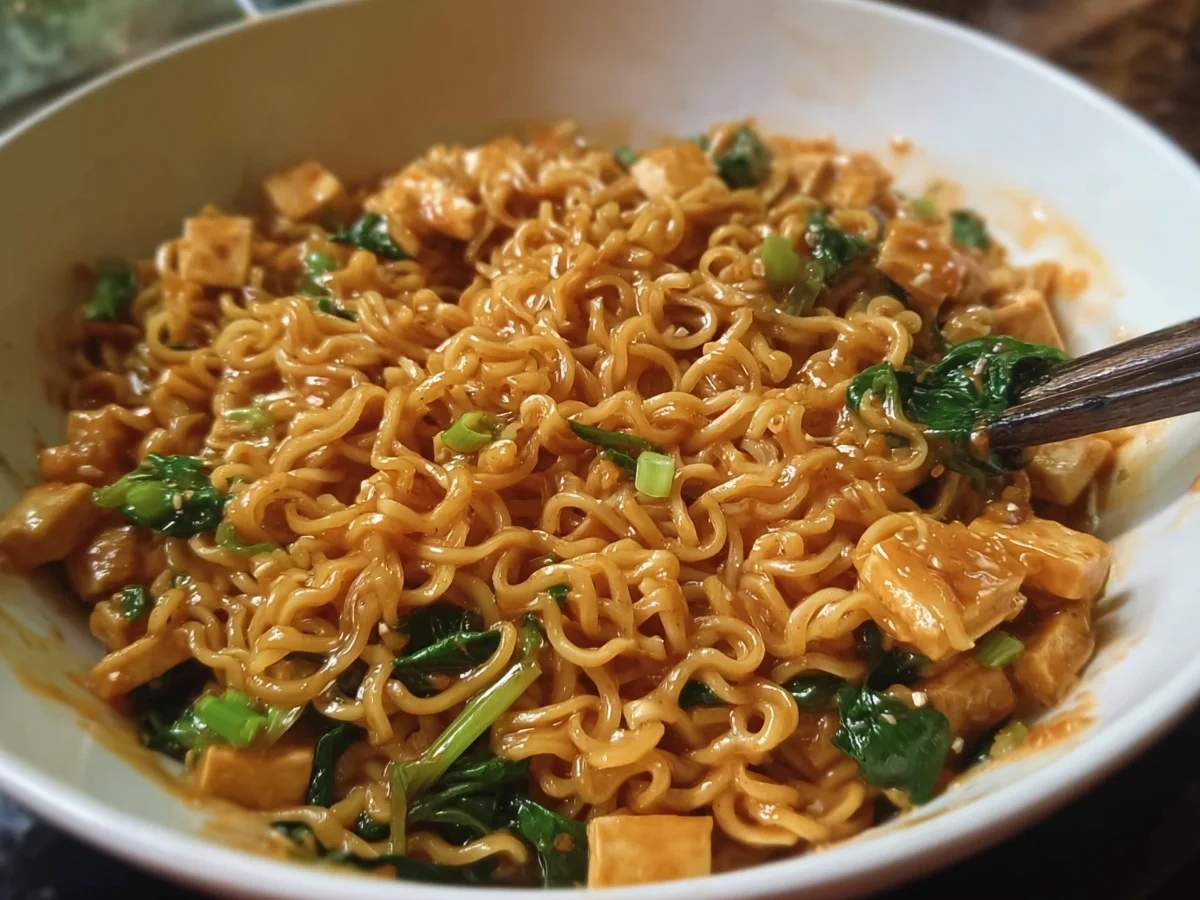 Easy High Protein Vegan Saucy Ramen Noodles - Image 1