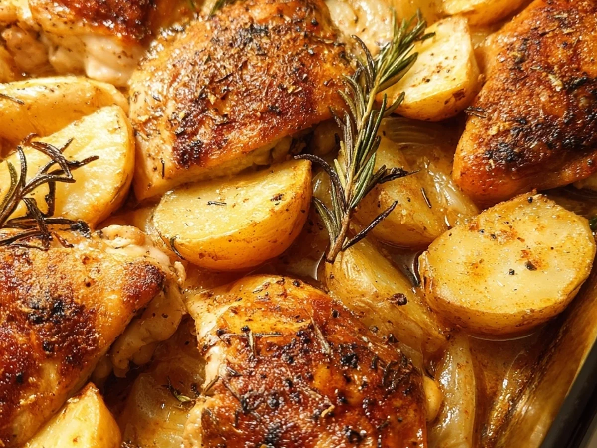 Easy Sheet Pan Baked Chicken & Potatoes Dinner - Image 1
