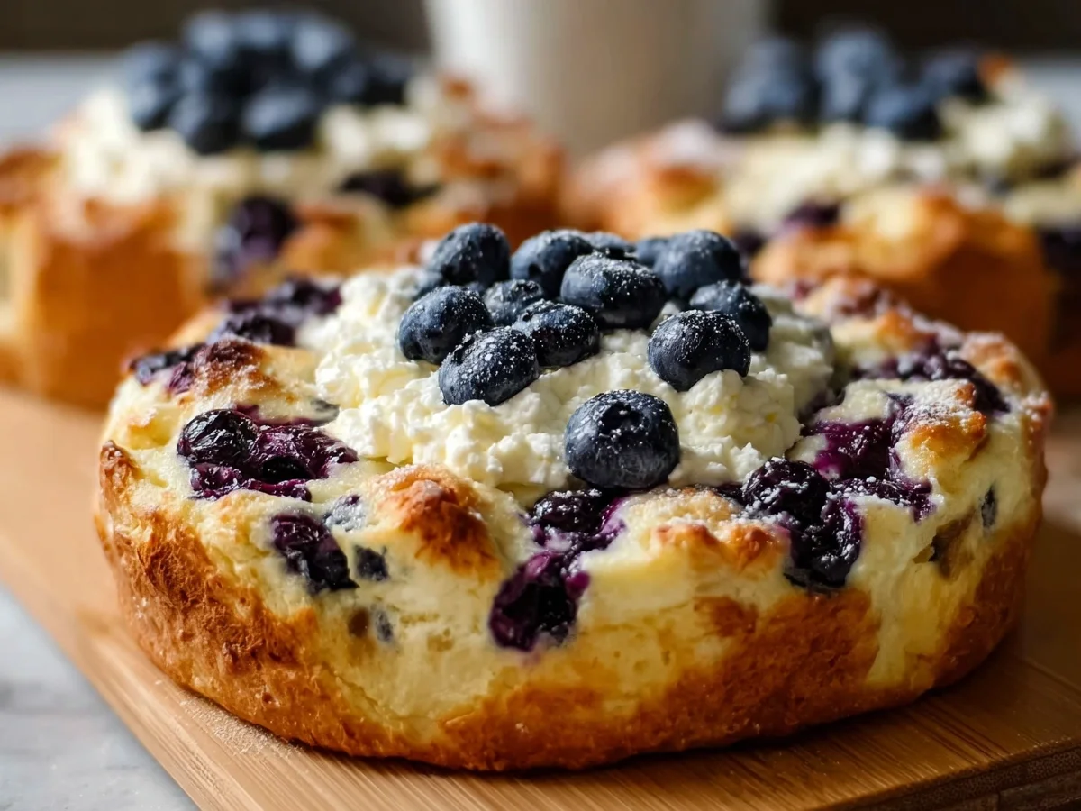 Fluffy Cottage Cheese Blueberry Cloud Bread | High Protein - Image 1