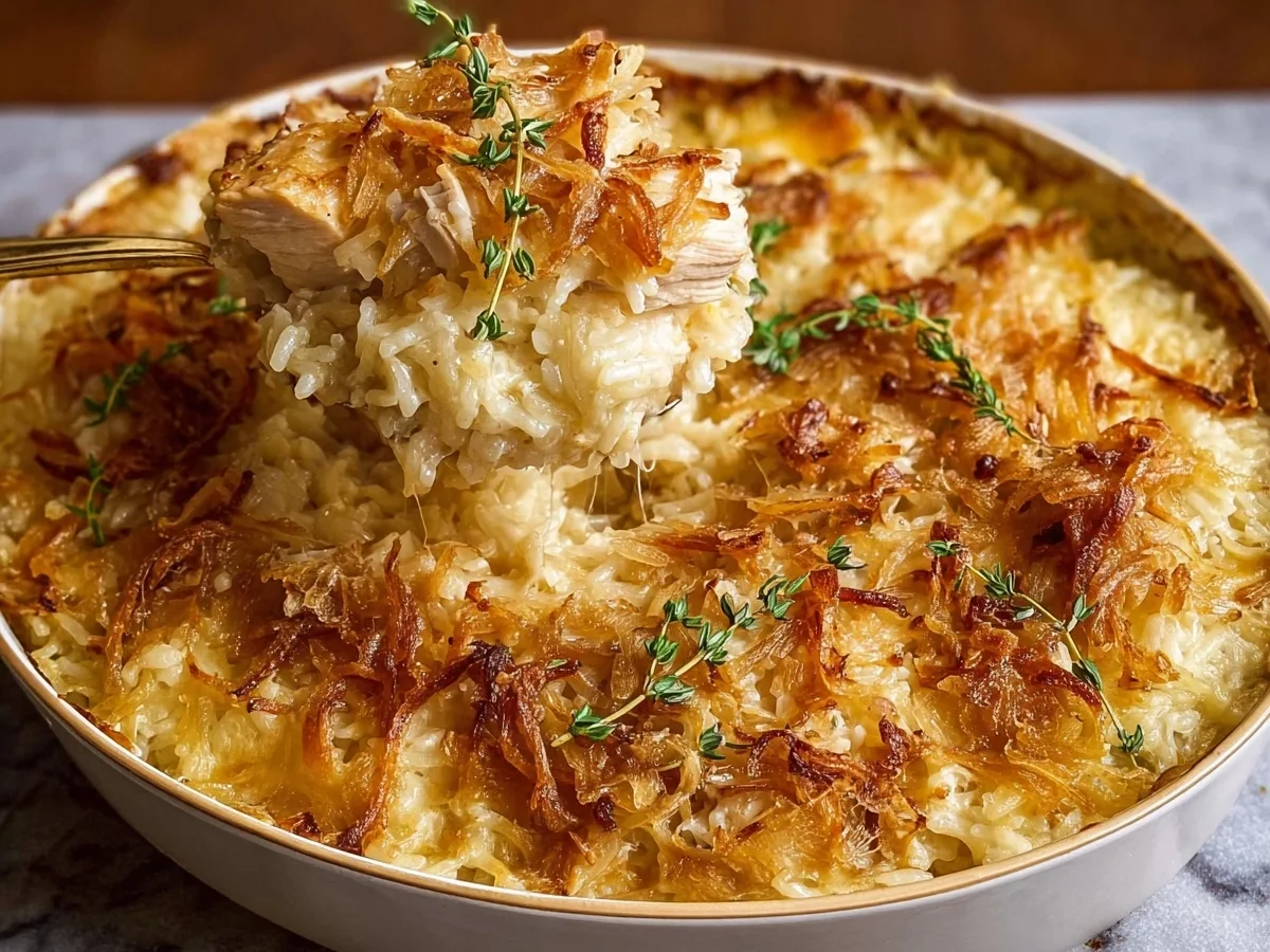 French Onion Chicken Rice Bake: Easy Weeknight Dinner - Image 1