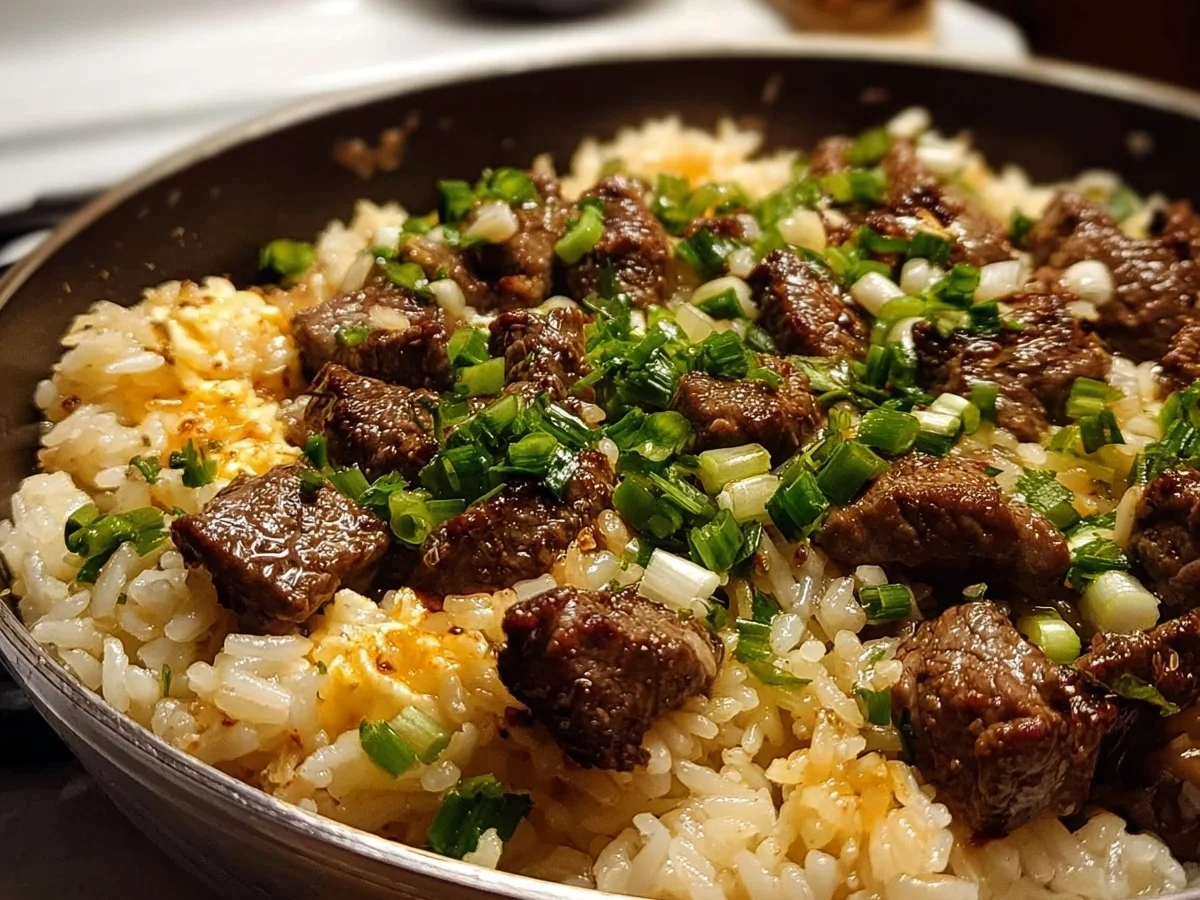 Garlic Butter Beef Rice: Quick One-Pan Dinner Recipe - Image 1