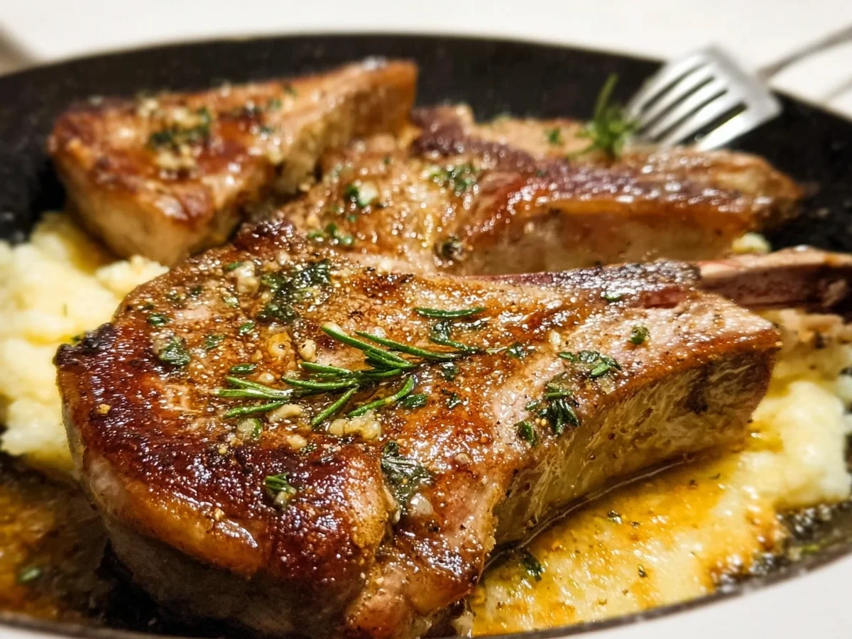 Garlic Butter Pan Seared Lamb Chops - Image 1