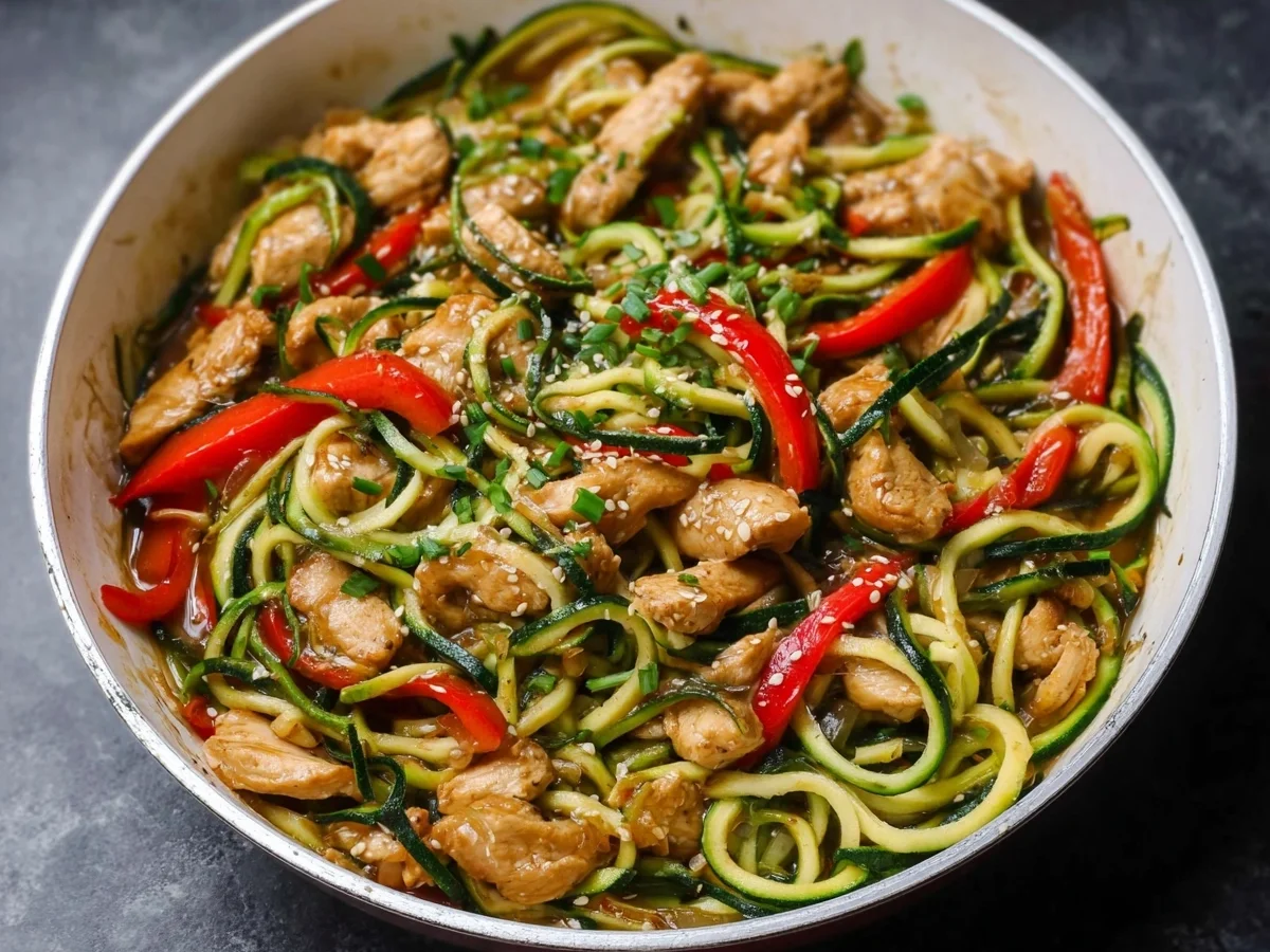 Garlic Chicken Zucchini Noodles Stir Fry | High Protein - Image 2