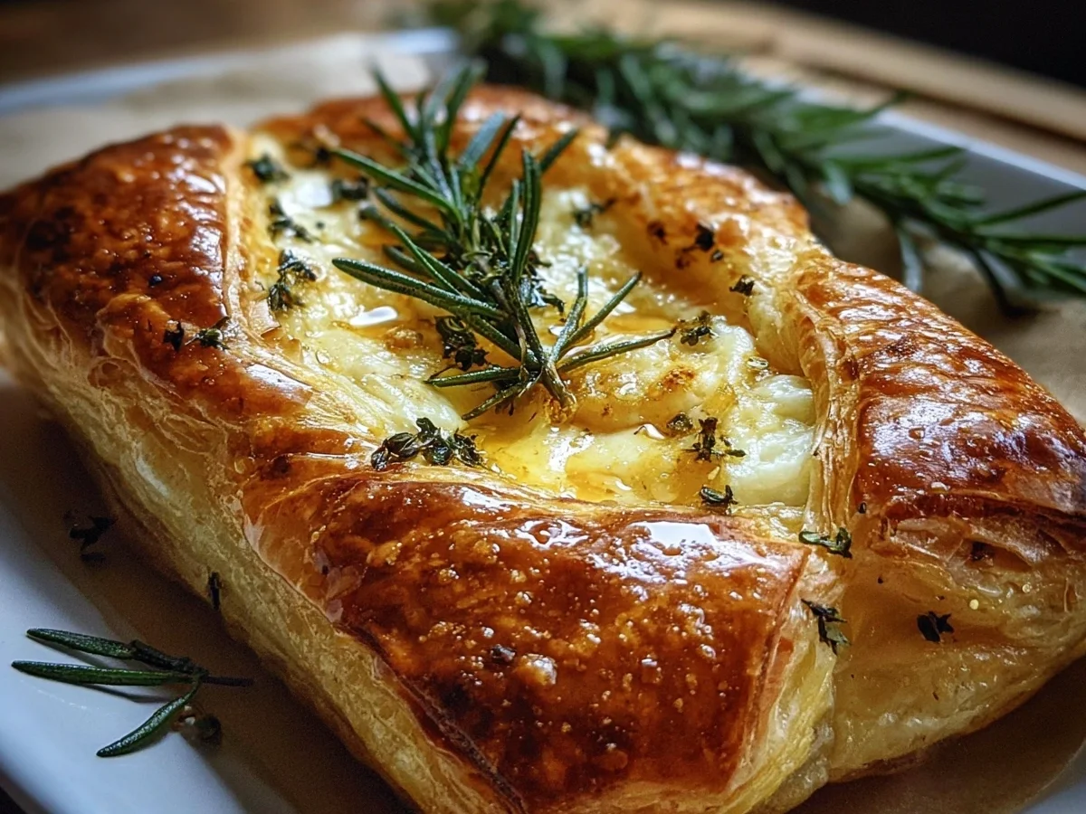 Golden Cheese-Stuffed Puff Pastry with Rosemary & Honey - Image 1