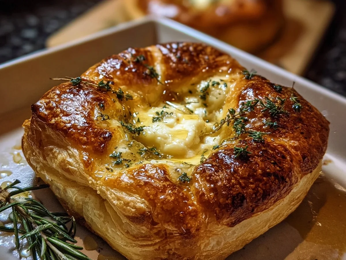 Golden Cheese-Stuffed Puff Pastry with Rosemary & Honey - Image 2