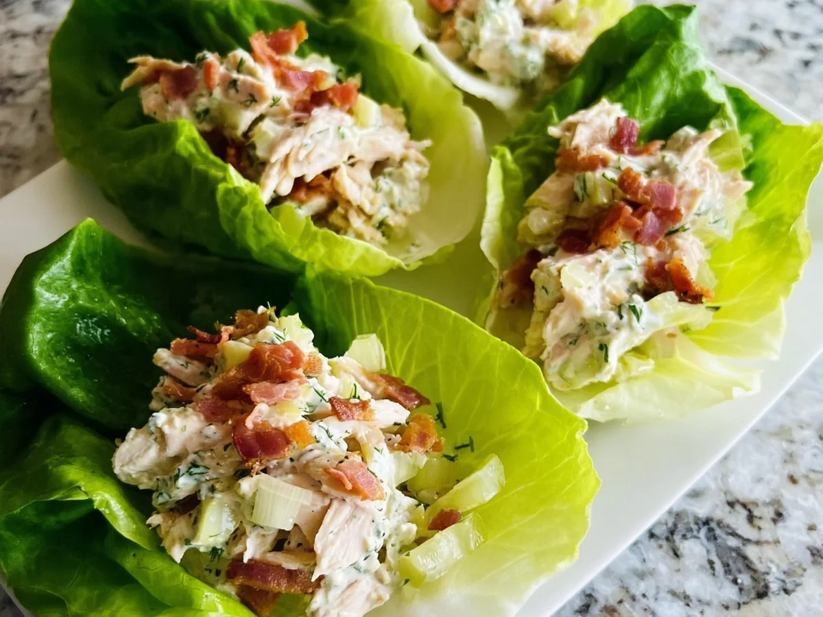 Healthy Chicken Turkey Ham Ranch Lettuce Wraps - Image 2