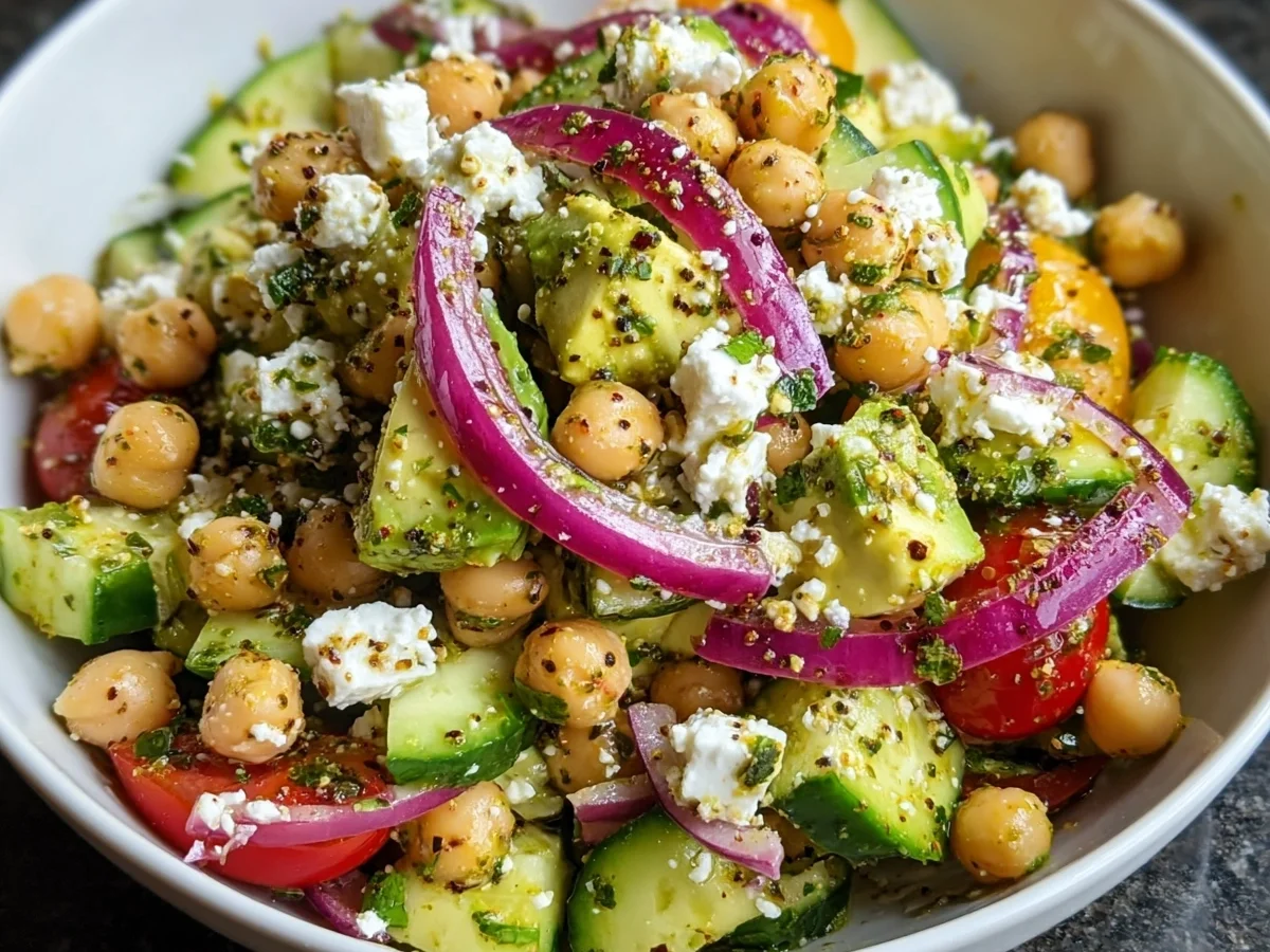 Healthy Chickpea Feta Avocado Salad: Quick & Fresh - Image 1