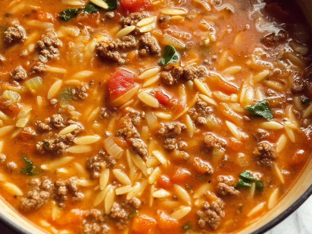 Hearty Hamburger Orzo Soup for Quick Dinner - Image 2