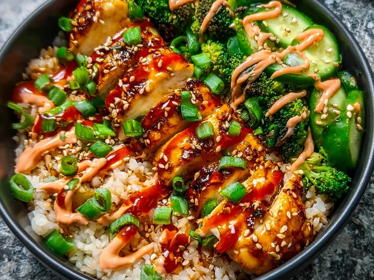 High Protein Bang Bang Chicken Meal Prep Bowl - Image 1
