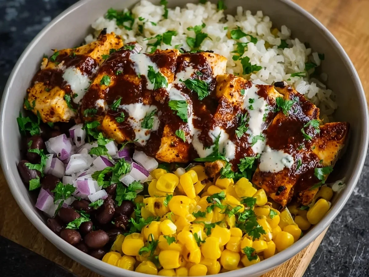 High Protein BBQ Ranch Chicken Bowl for Meal Prep - Image 1