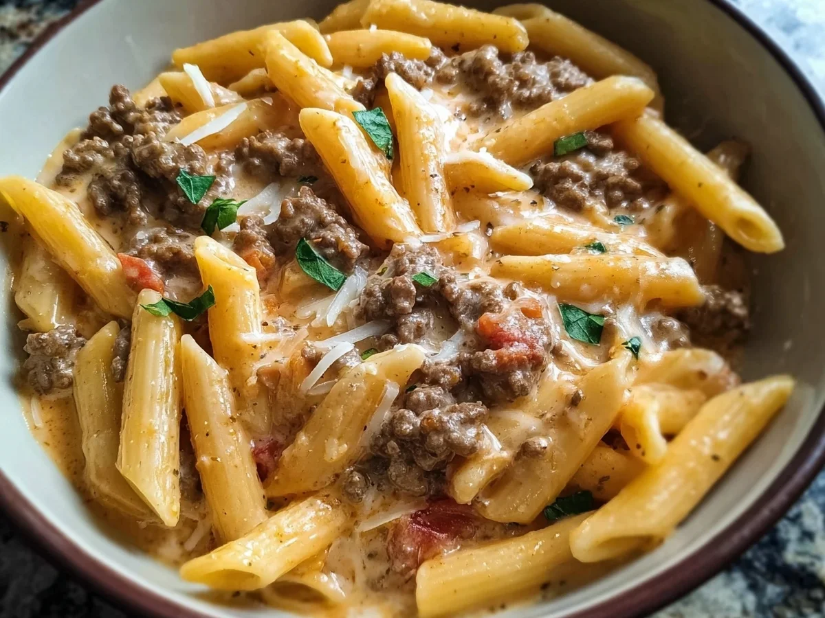 High Protein Creamy Beef Pasta: Quick Dinner - Image 1