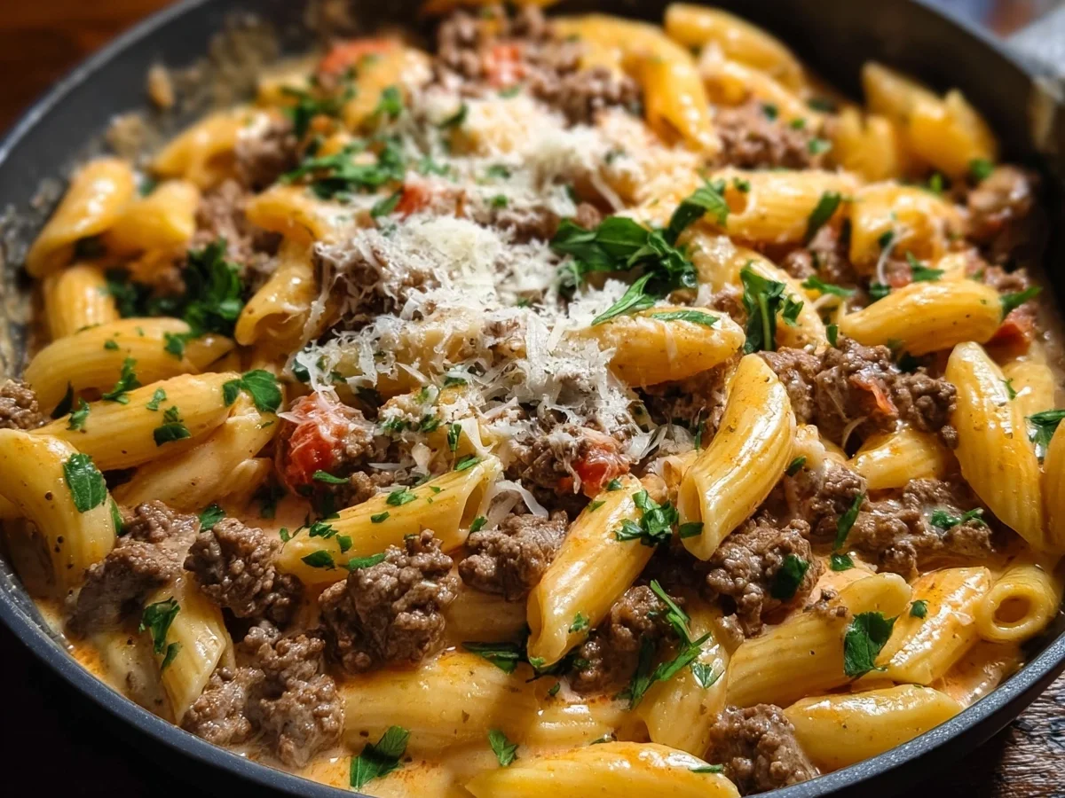 High Protein Creamy Beef Pasta: Quick Dinner - Image 2