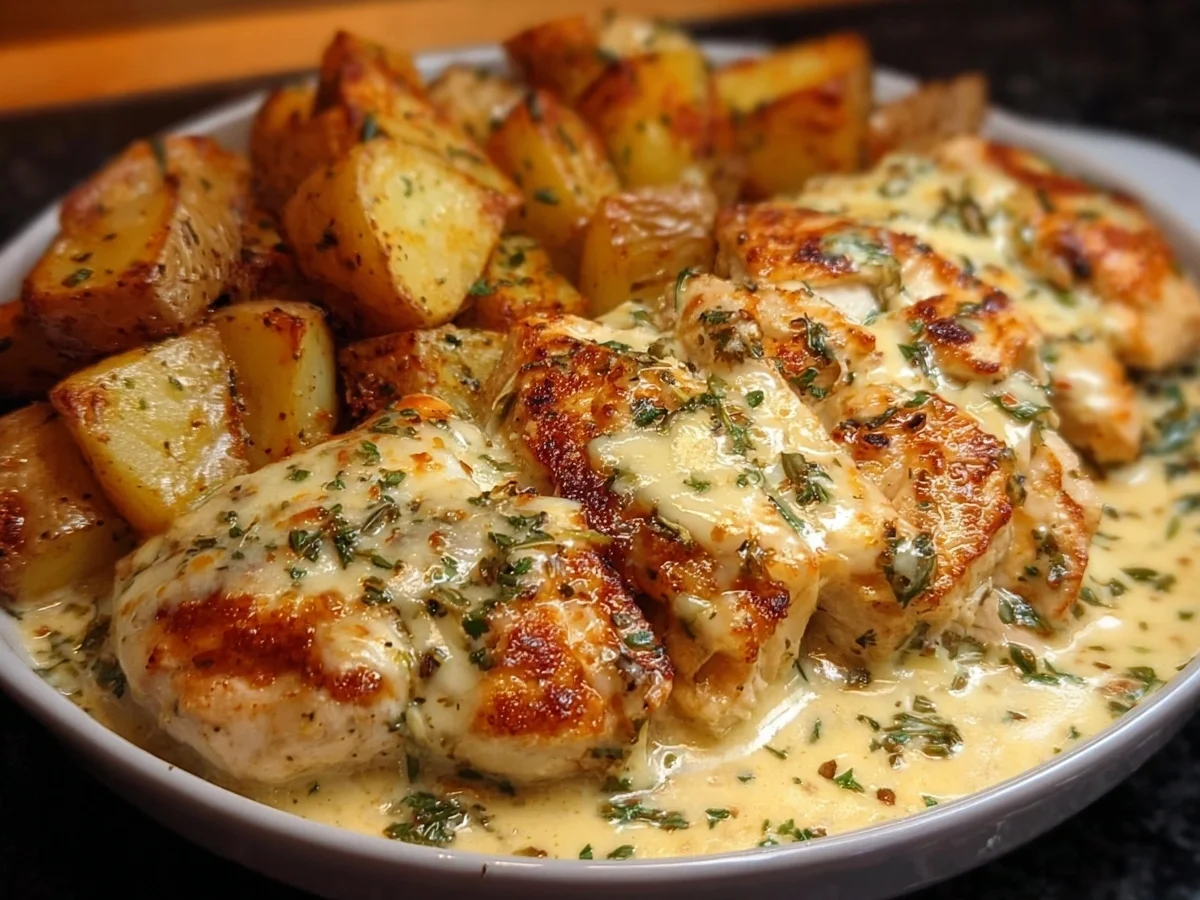 High-Protein Creamy Garlic Cheesy Chicken & Potatoes - Image 2