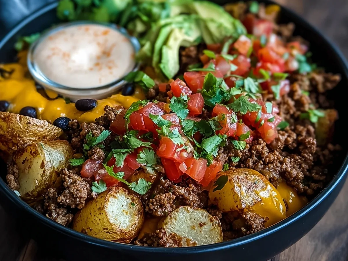 High-Protein Loaded Potato Taco Bowl Meal Prep - Image 2