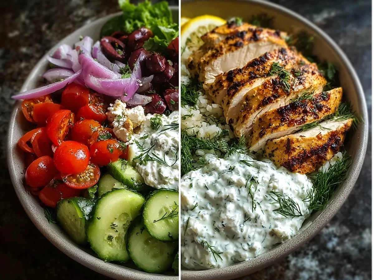 High Protein Mediterranean Chicken Tzatziki Bowls - Image 1