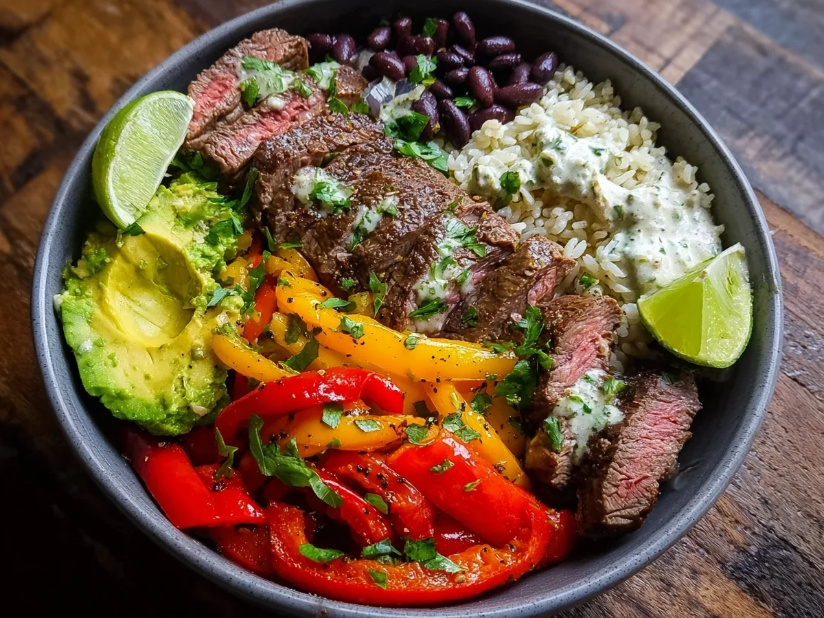 High Protein Steak Fajita Bowl: Easy Meal Prep - Image 2