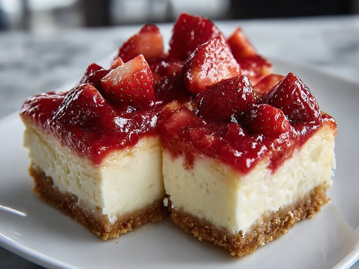 Keto Strawberry Cheesecake Bars: Easy Low Carb Dessert - Image 1