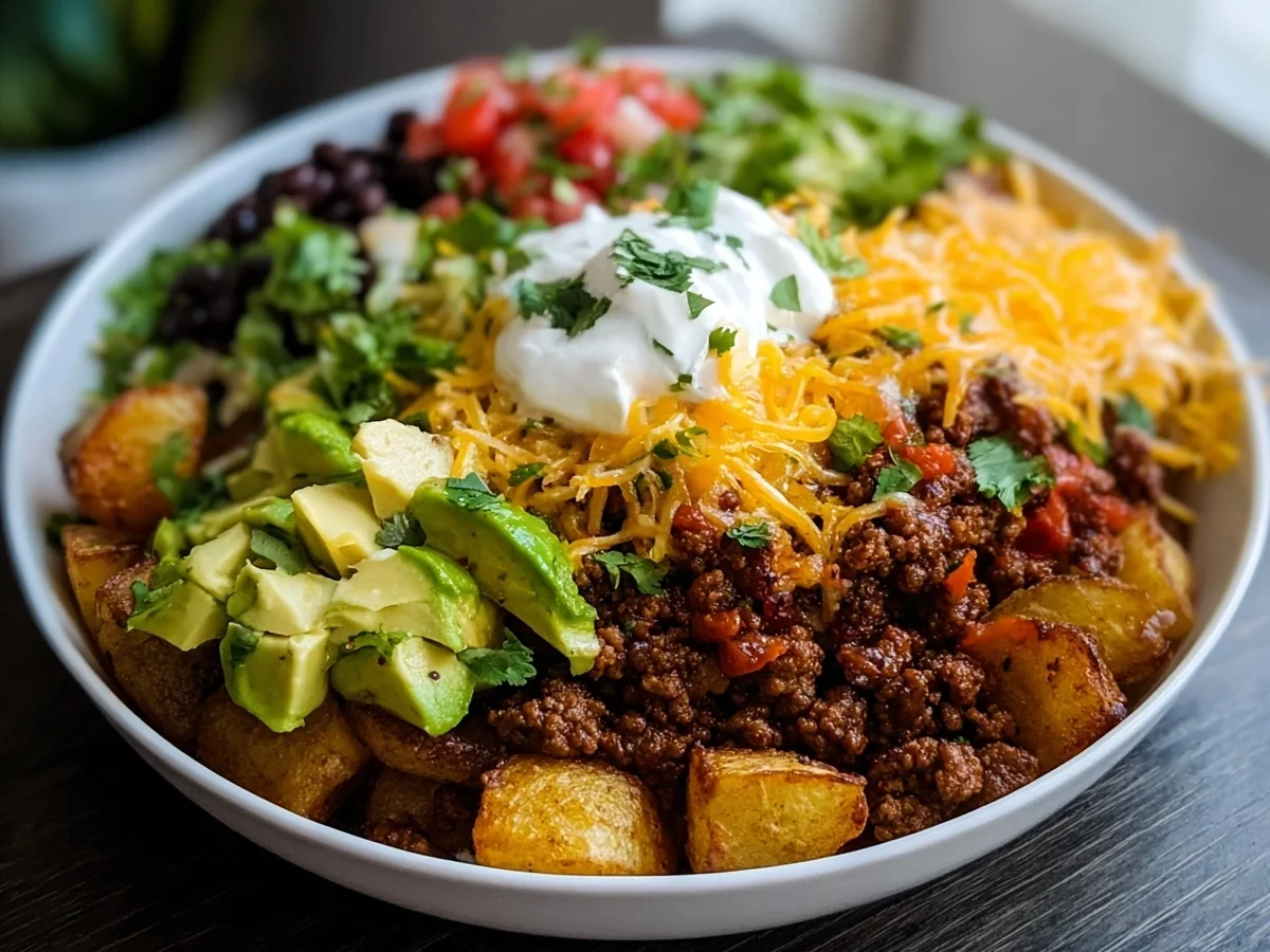 Loaded Potato Taco Bowl: Hearty High-Protein Meal - Image 1