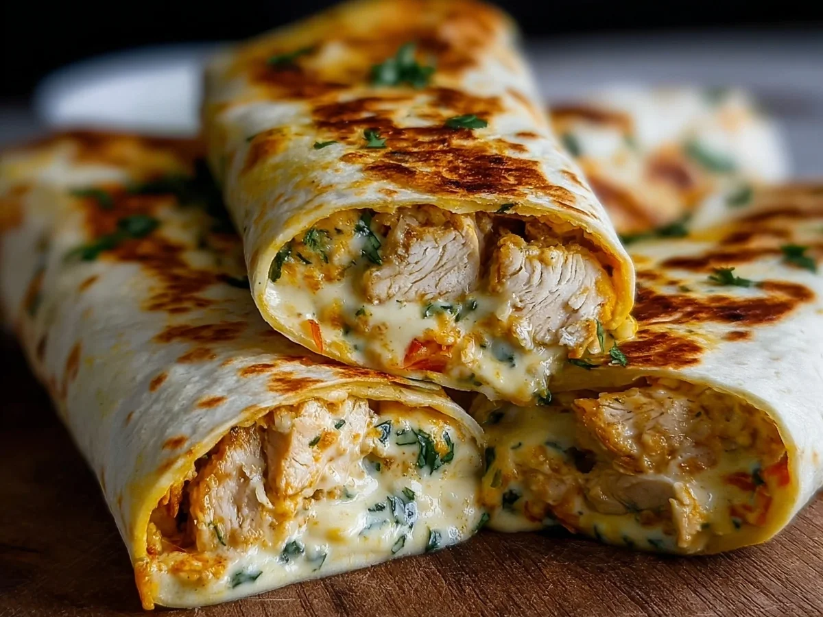 Low Carb Cheesy Garlic Chicken Wraps: Keto Delight - Image 1