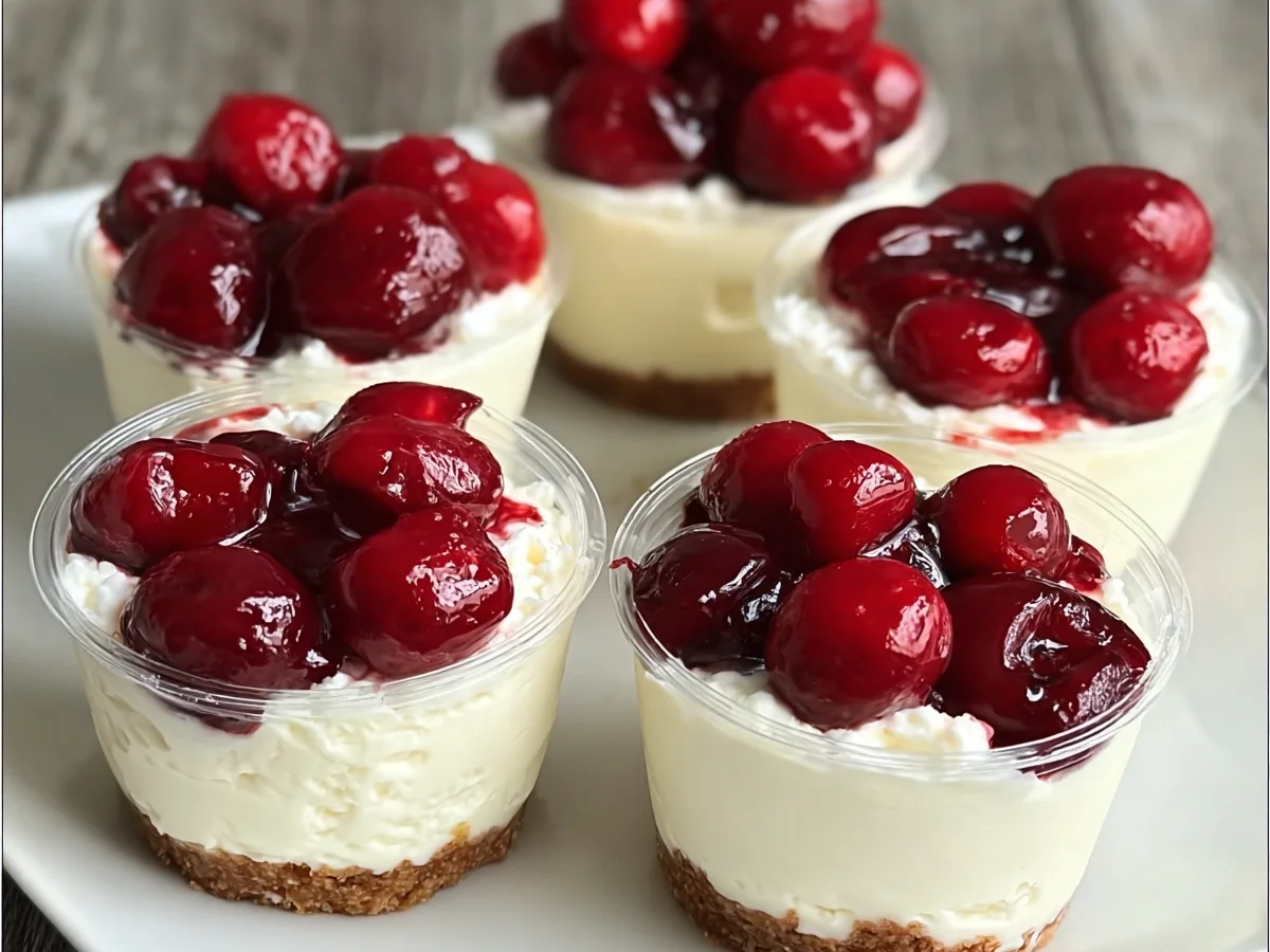 Low Carb Cherry Cheesecake Cups - Easy No-Bake Dessert - Image 1