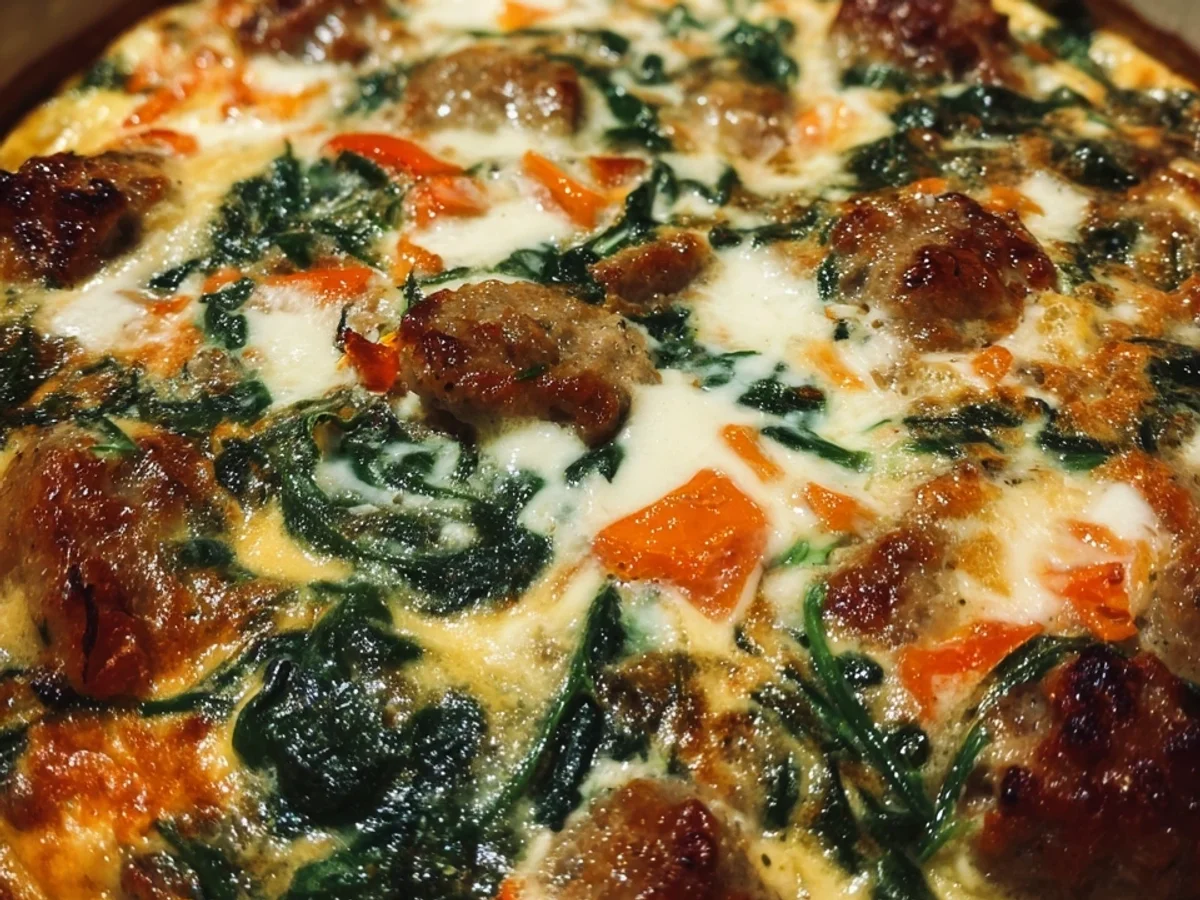 Low Carb Keto Breakfast Casserole with Turkey Sausage - Image 2