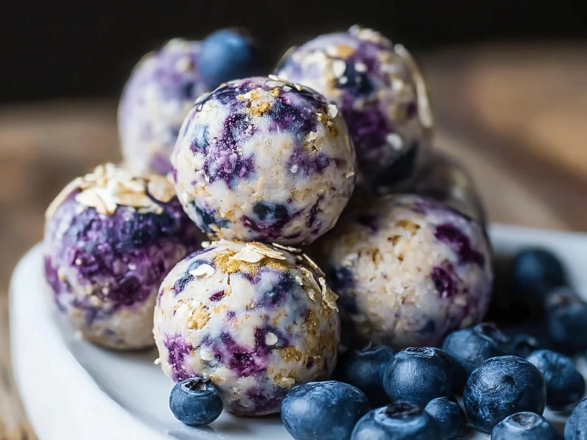 No-Bake Blueberry Cheesecake Protein Bites - Image 1