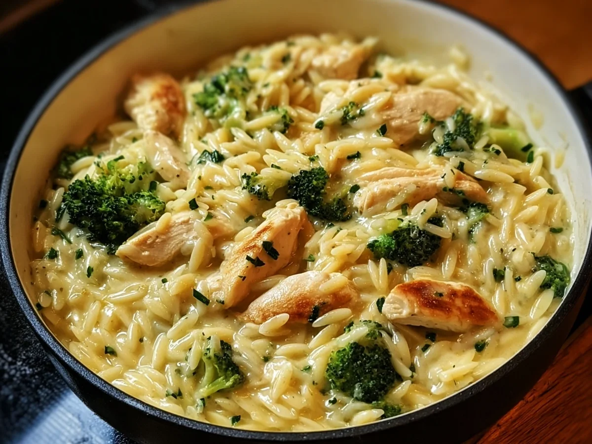 One-Pan Cheesy Chicken Broccoli Orzo Skillet - Image 2