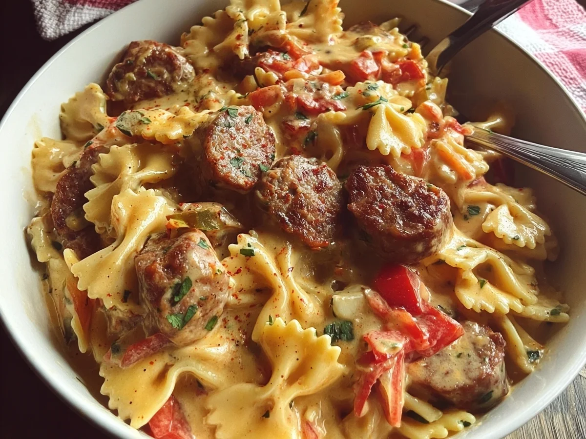 One Pot Creamy Cajun Beef Sausage Pasta - Image 1