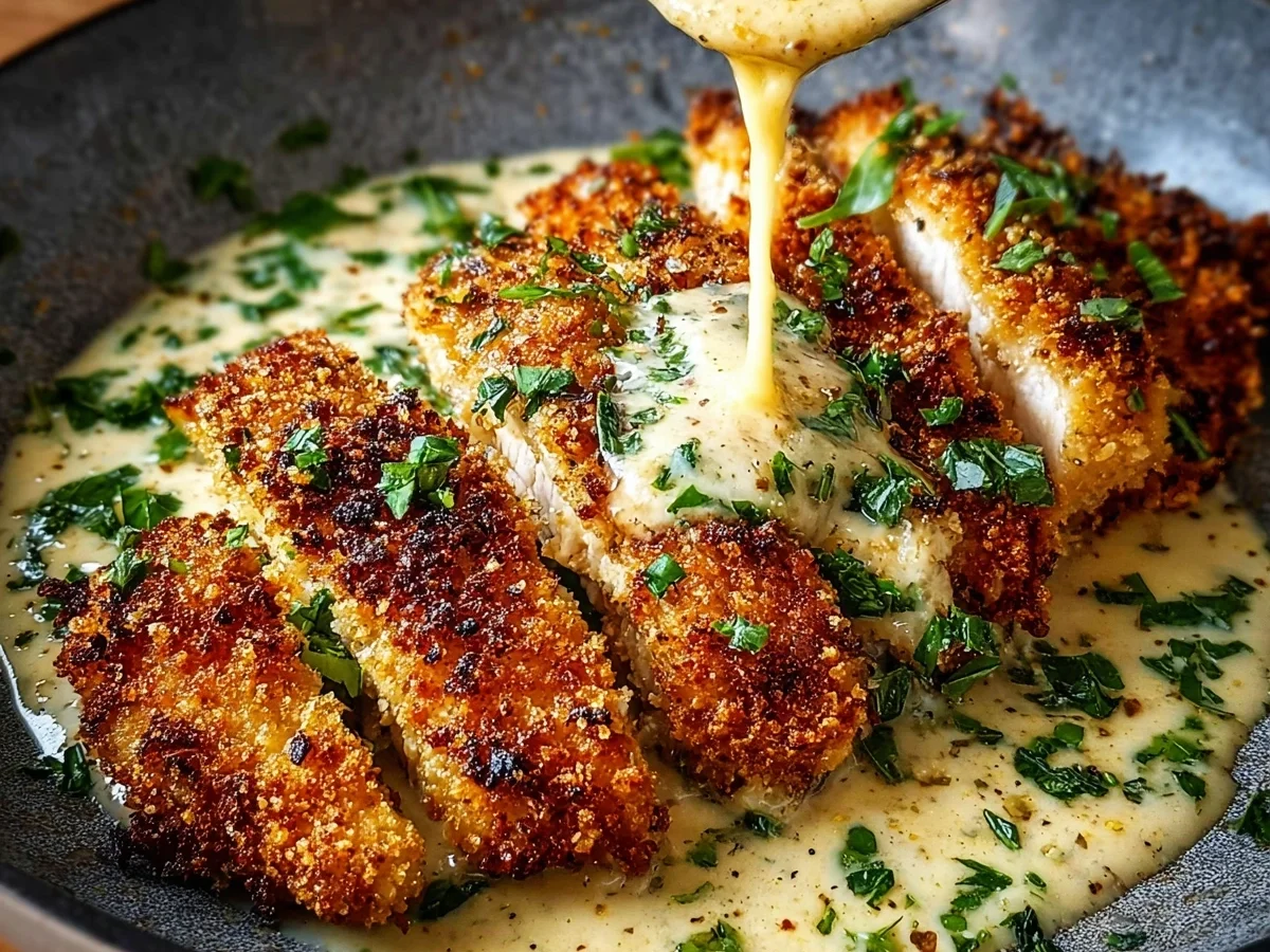 Parmesan Crusted Chicken with Creamy Garlic Sauce - Image 2