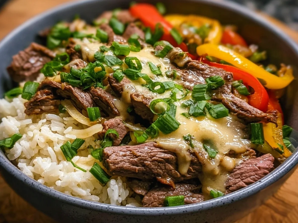Philly Cheesesteak Rice Bowls: Savory High Protein Meal - Image 1