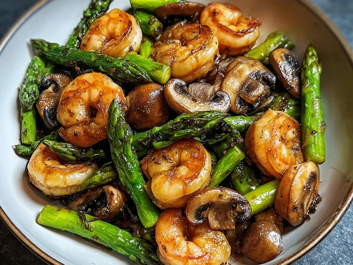 Quick Shrimp & Asparagus Stir-Fry with Mushrooms - Image 1
