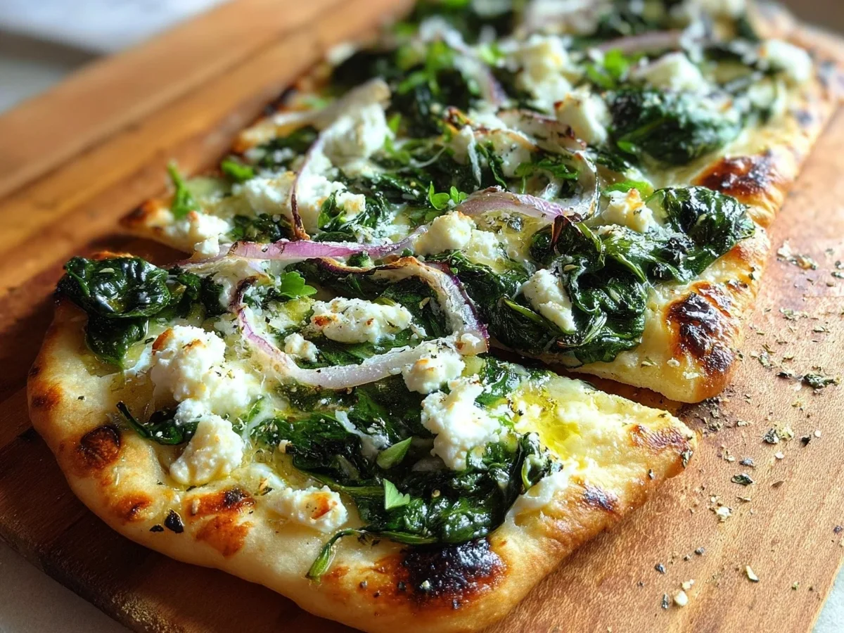 Quick Spinach Feta Flatbread Pizza Recipe - Image 2