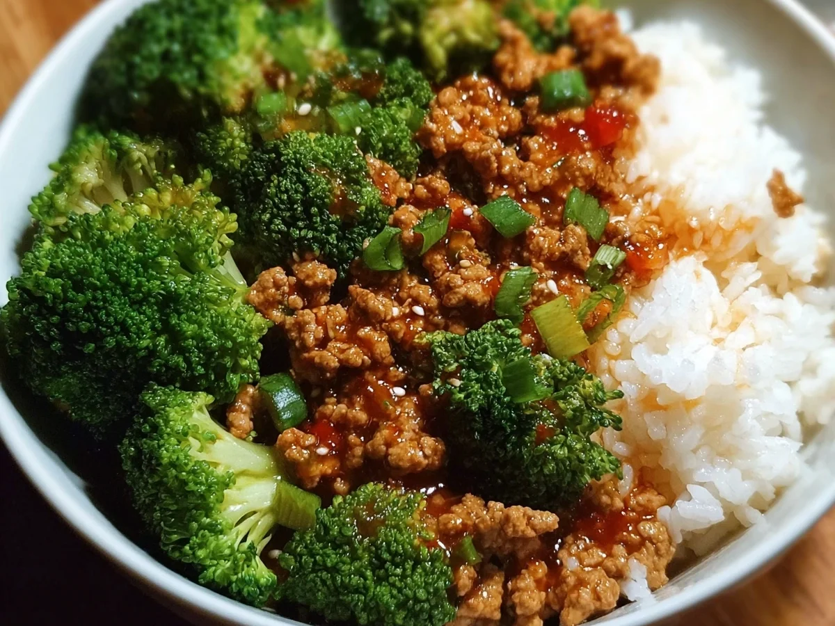 Quick Sweet & Spicy Ground Turkey Broccoli Bowls - Image 1
