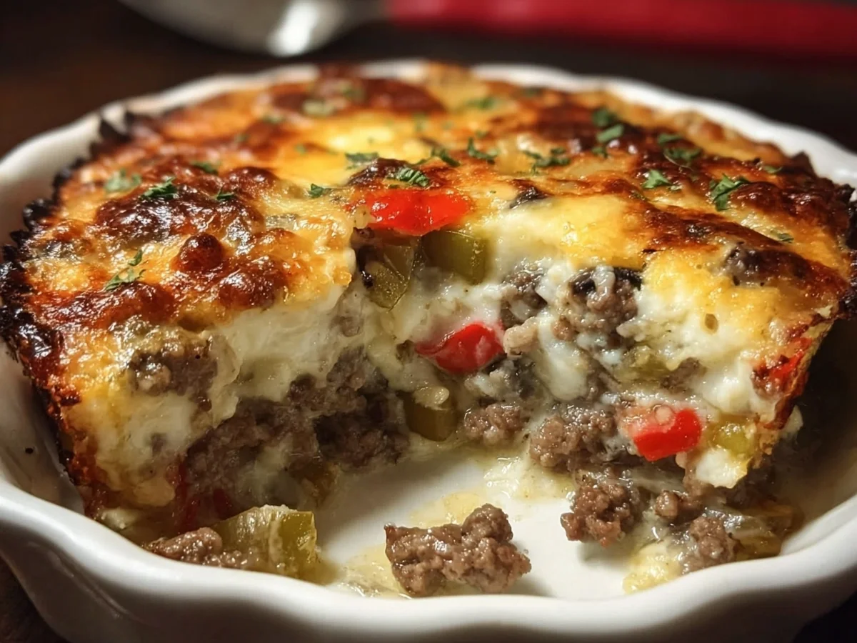 Savory Low Carb Philly Cheesesteak Casserole - Image 1
