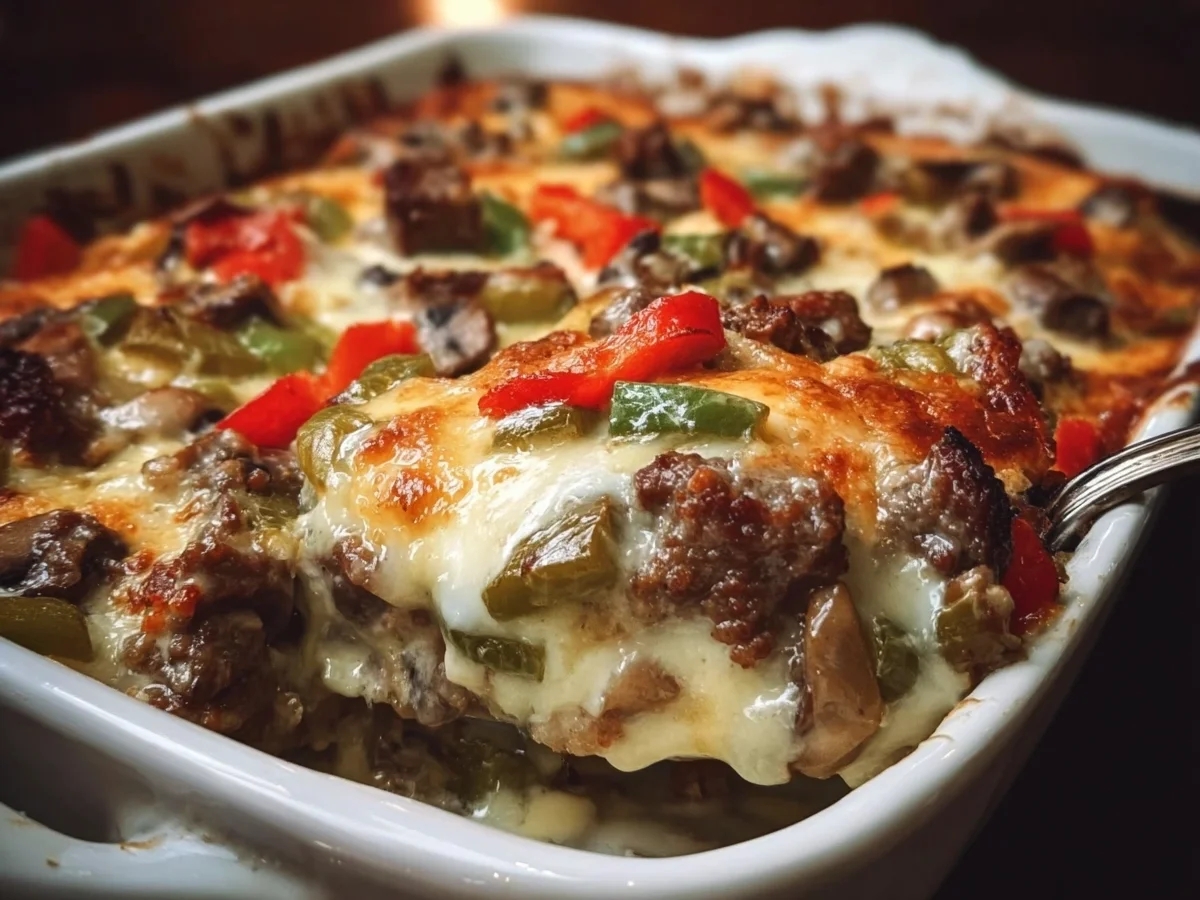 Savory Low Carb Philly Cheesesteak Casserole - Image 2