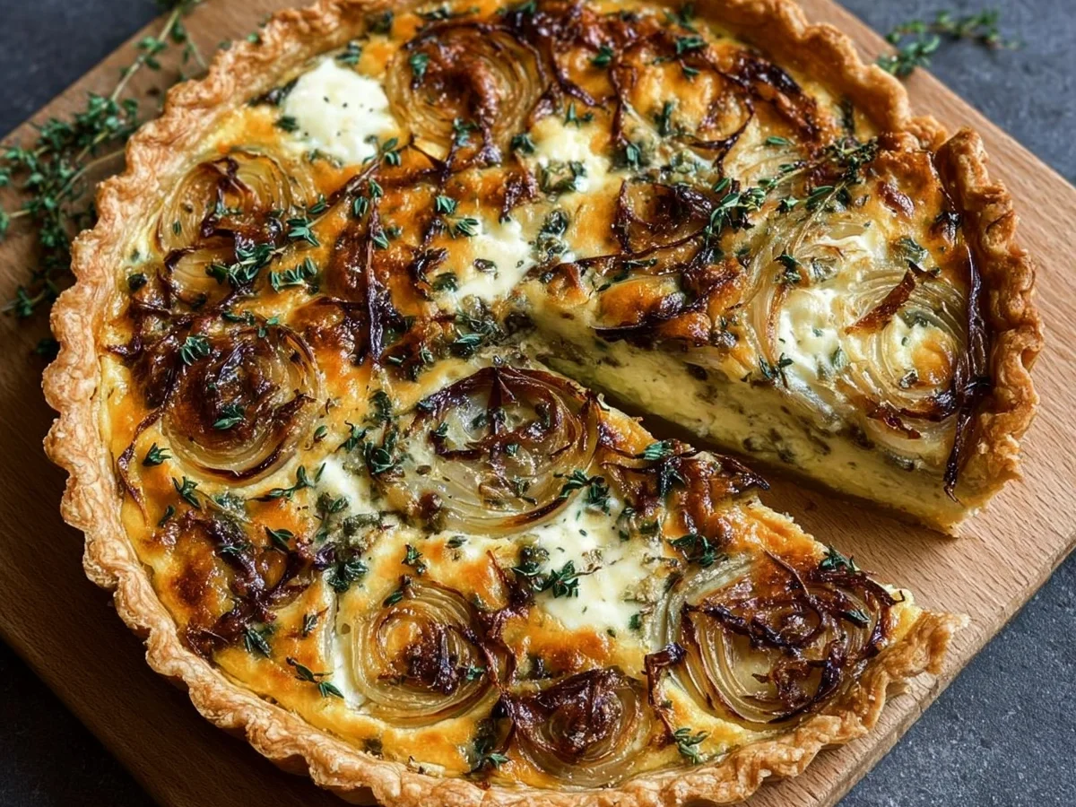 Savory Onion & Herb Tart with Creamy Cheese Filling - Image 1