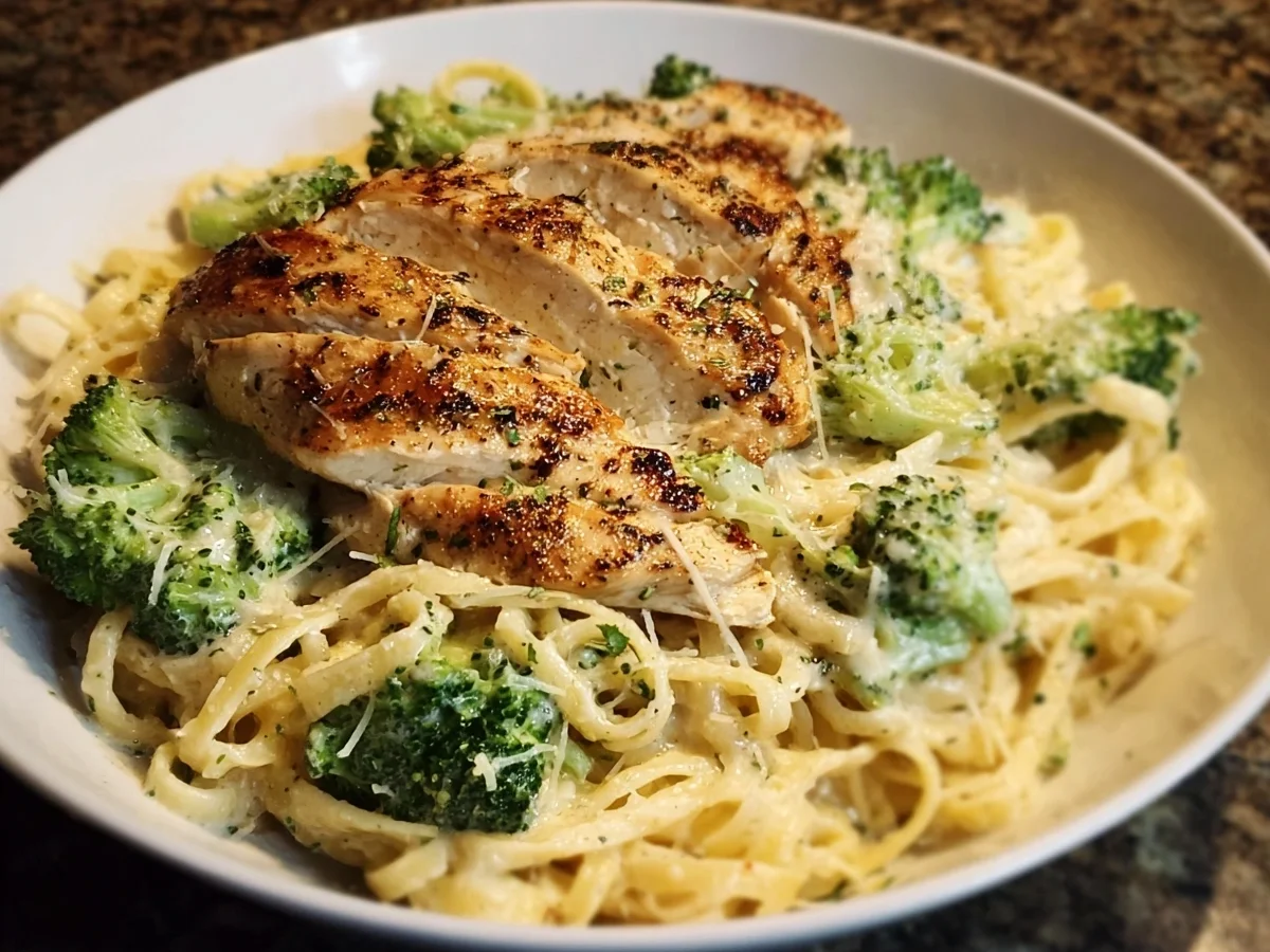 Skinny Chicken Broccoli Alfredo: High Protein Dinner - Image 1