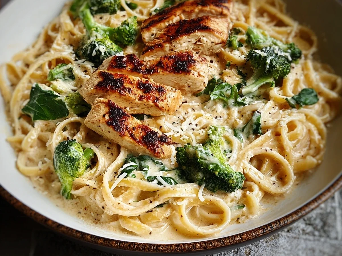 Skinny Chicken Broccoli Alfredo: Low Calorie & Creamy - Image 1